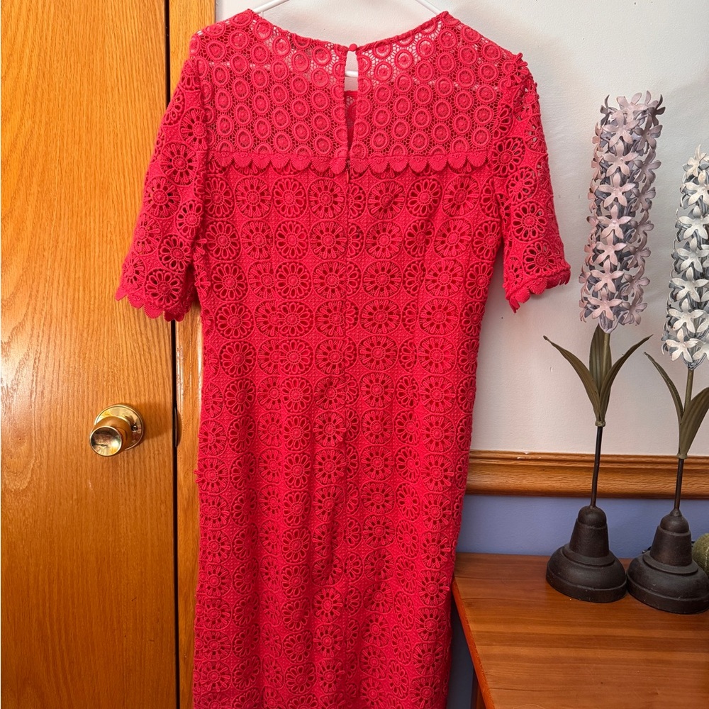 Boden Coral Broderie Midi Dress